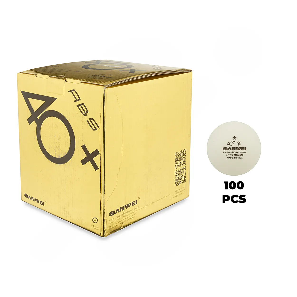توپ پینگ پنگ 1 ستاره سانوی +40 ABS بسته 100 عددی