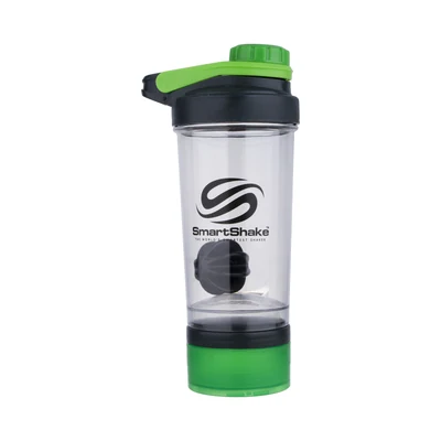 قمقمه شیکر ورزشی 500 سی سی سه تکه Smart Shake | طوسی/سبز